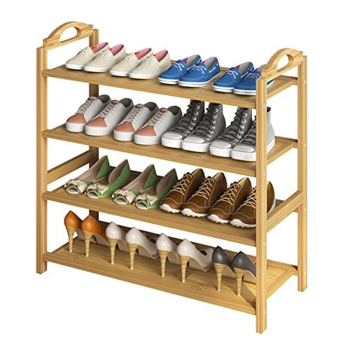 UDEAR Bamboo 4-Tier Shoe Storage Organizer for Entryway