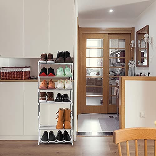 White Stackable 3-Tier Shoe Rack for Entryway, Closet, Hallway