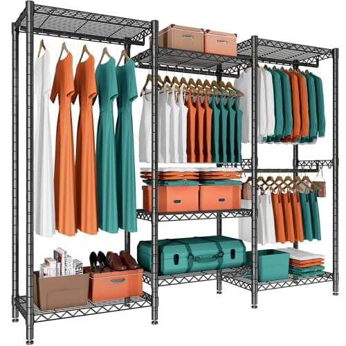 Heavy Duty Rolling Garment Rack, Black, GR1