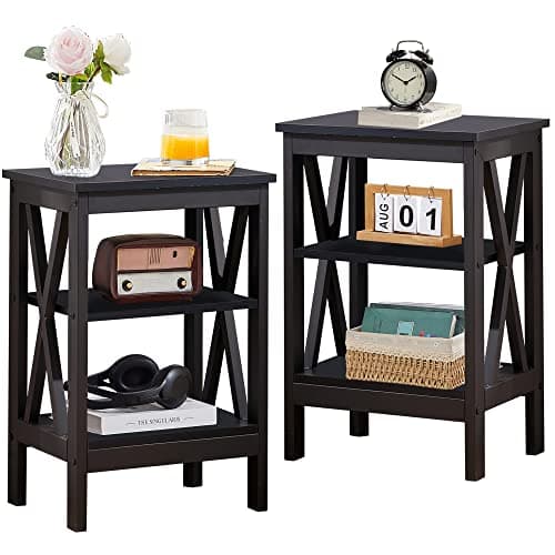 Rustic Nightstand with Drawer for Bedroom Storage