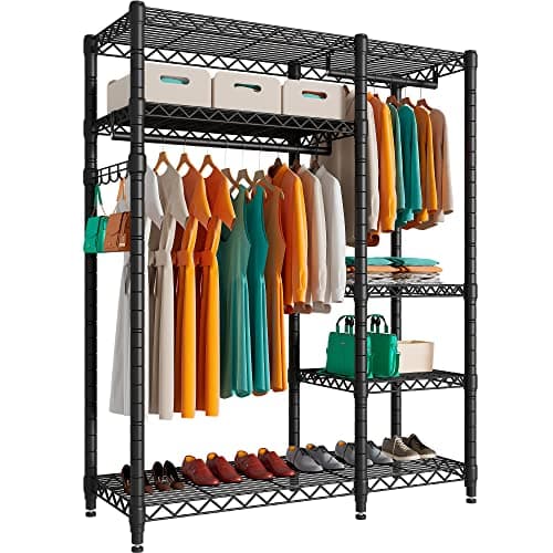 Heavy Duty Rolling Garment Rack, Black, GR1