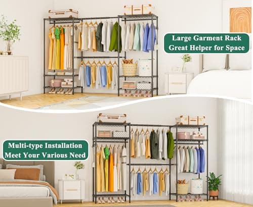 Portable Expandable Heavy Duty 4-Tier Clothes Rack, Black