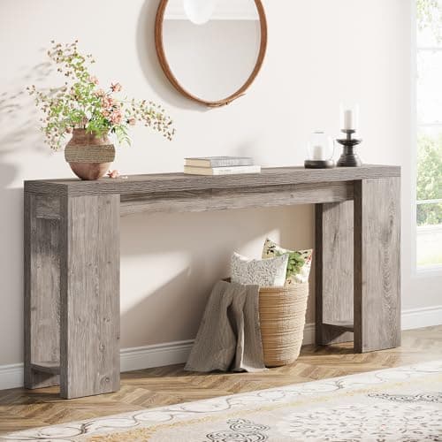 Tribesigns 70.9-Inch Extra Long Farmhouse Wood Console Table for Living Room