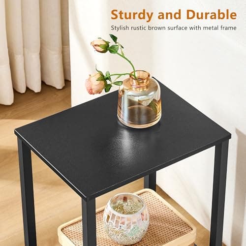 Narrow 2-Tier End Table with Storage for Small Spaces