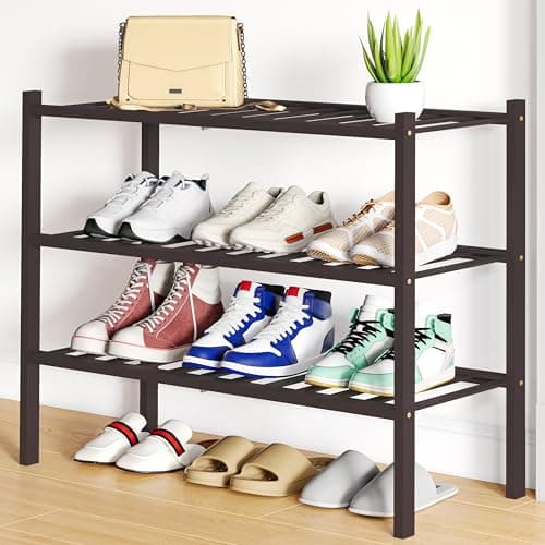 Smiry 4-Tier Bamboo Shoe Organizer Shelf for Closet and Entryway