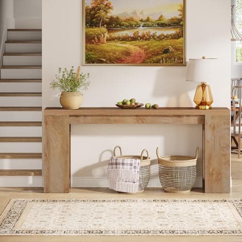 Tribesigns 70.9-Inch Extra Long Farmhouse Wood Console Table for Living Room