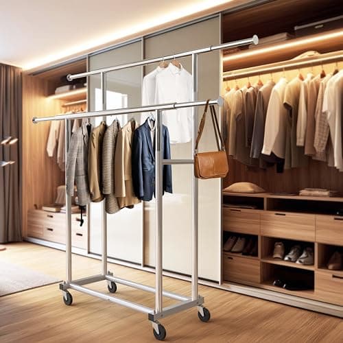 Silver Standard Double Rod Garment Rack by Simple Houseware
