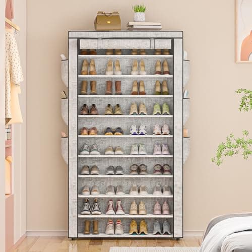 10-Tier Large Capacity Shoe Rack for Entryway Closet Free Standing Storage Cabinet