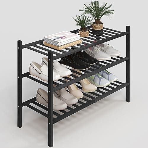 Z&L HOUSE 3-Tier Bamboo Shoe Organizer for Closets and Entryways
