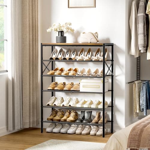 6-Tier Metal Shoe Organizer for Entryway and Closet