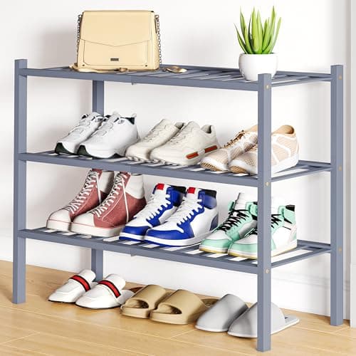 Smiry 4-Tier Bamboo Shoe Organizer Shelf for Closet and Entryway