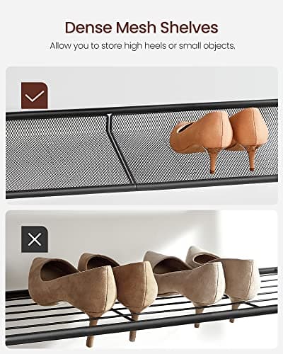 VASAGLE Industrial Rustic Brown 5-Tier Shoe Rack with Storage Shelves ULBS038B01