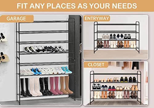 KEETDY 4-Tier Metal Shoe Organizer for Closet Storage