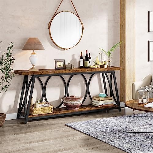 Tribesigns 70.9" Industrial Console Table with Storage for Living Room