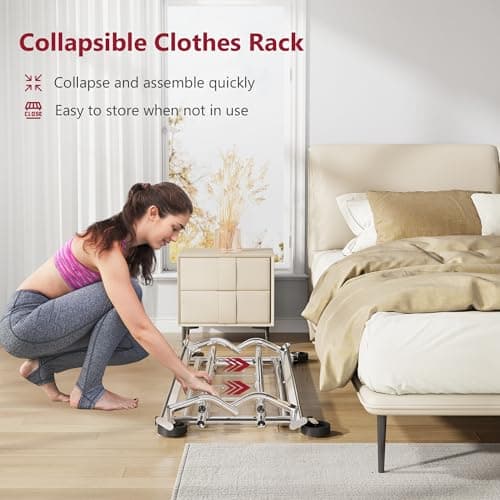 Tajsoon 600 LBS Commercial Rolling Clothing Rack with Shelf, Chrome