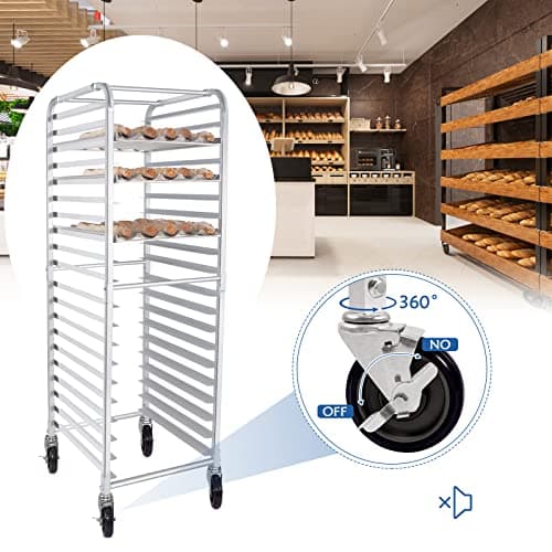 HARDURA 20 Tier Bun Pan Rack, Aluminum Cooling Sheet Pan Storage