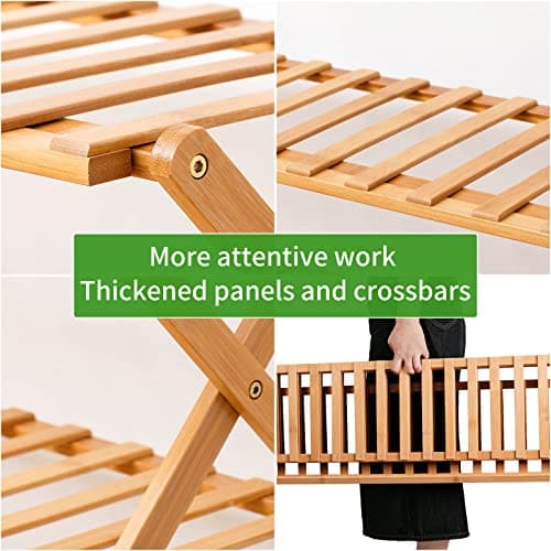 Bamboo Shoe Rack 4 Tier, Free Standing Closet Organizer for Bedroom Entryway