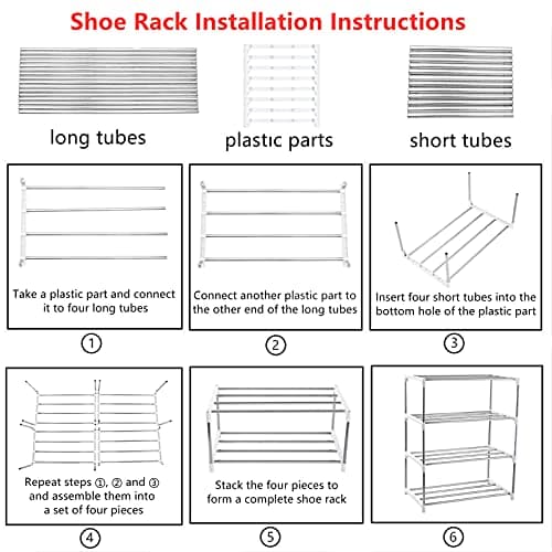 White Stackable 3-Tier Shoe Rack for Entryway, Closet, Hallway