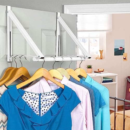 HOLDN' Over The Door Storage Hanger - Foldable Rack for Towels, Coats & Clothes