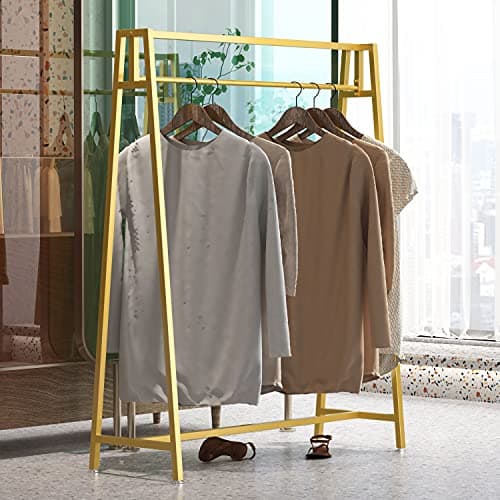 HOMEKAYT Gold Modern Metal Heavy Duty Garment Rack 47"LS