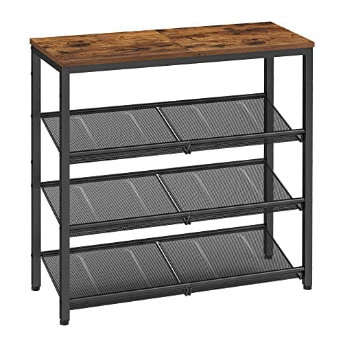 VASAGLE 4-Tier Entryway Shoe Rack with Storage Shelves ULBS040B01