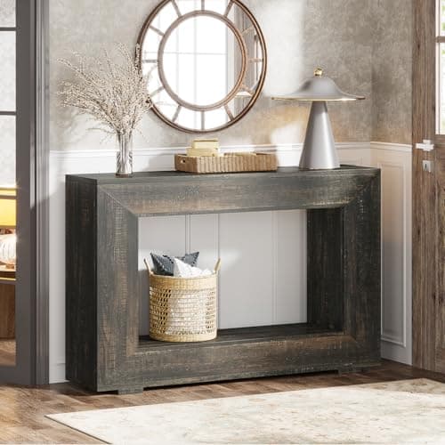 Tribesigns Industrial Farmhouse Console Table with Storage for Living Room Entrance