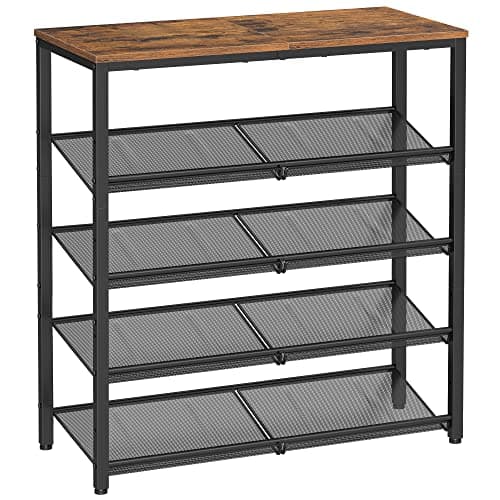 VASAGLE Industrial Rustic Brown 5-Tier Shoe Rack with Storage Shelves ULBS038B01