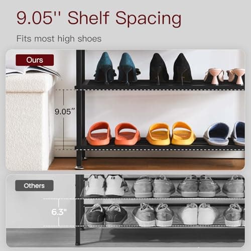 Durable 4-Tier Metal Shoe Rack for 12 Pairs Easy to Assemble