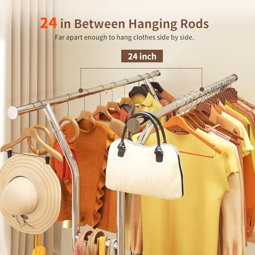 Heavy Duty 620LBS Collapsible Clothing Rack with Wheels, CR-Y
