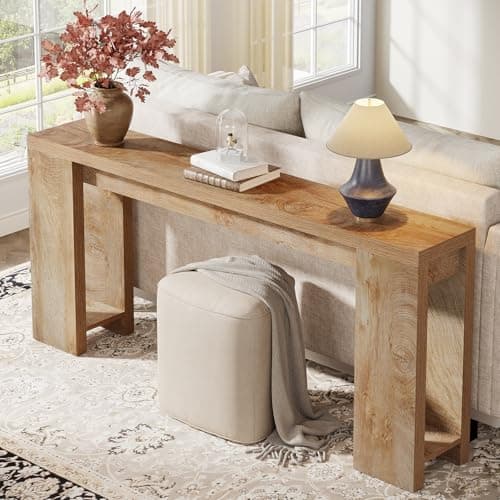 Tribesigns 70.9-Inch Extra Long Farmhouse Wood Console Table for Living Room