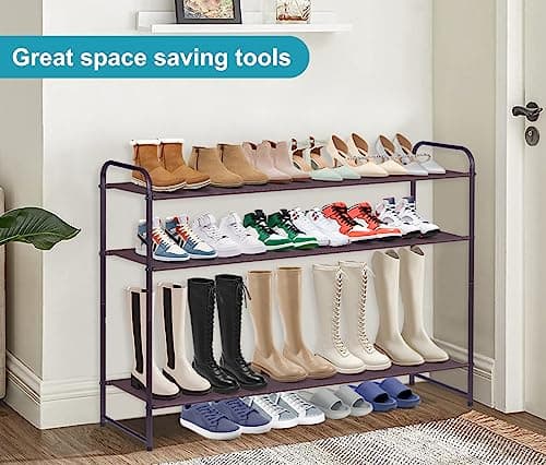AOODA 4-Tier Bronze Shoe Rack for Wide Shoe Storage (30 Pairs)
