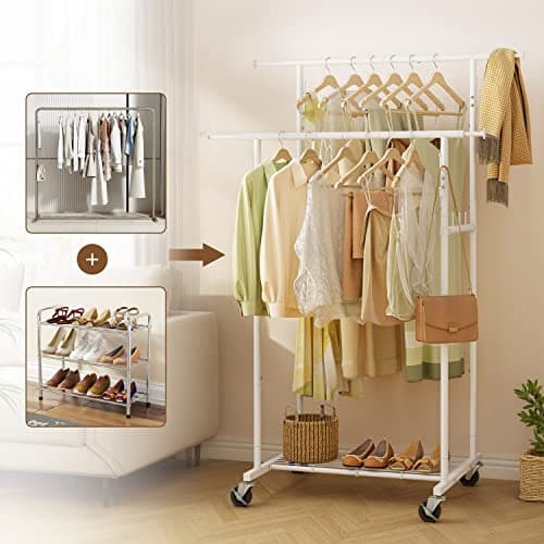 Double and Single Rod Garment Racks by Gewudraw