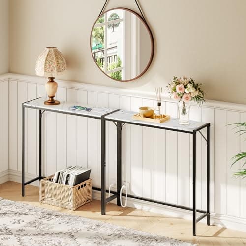 Industrial Style Small Console Table with Power Station CTHM76E01