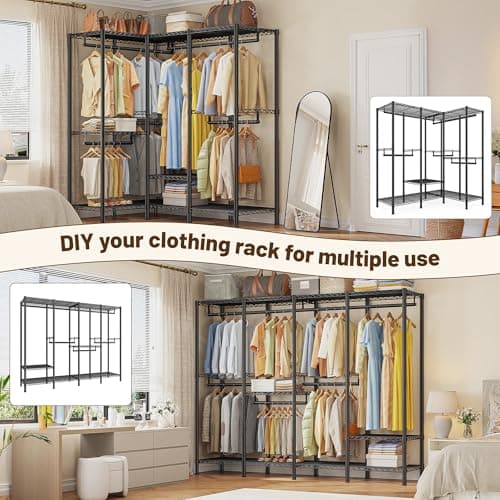 Raybee Heavy Duty 1100 LBS Capacity Clothes Rack Black