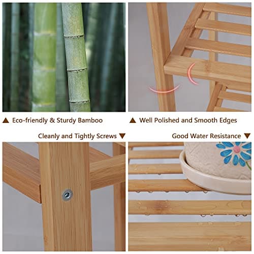 Ufine 6-Tier Bamboo Garment Rack with Hooks, Heavy Dutyclothing Organizer