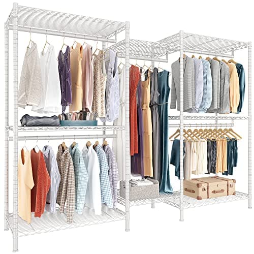 Raybee Heavy Duty Clothes Rack, 905LBS Load, Adjustable Wardrobe, Black