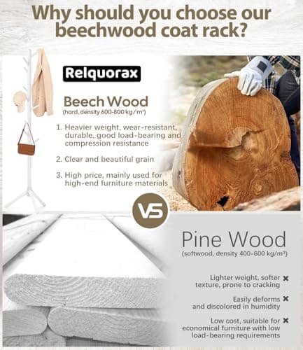 3 Height Adjustable Solid Wood Coat Rack with 9 Hooks (White)