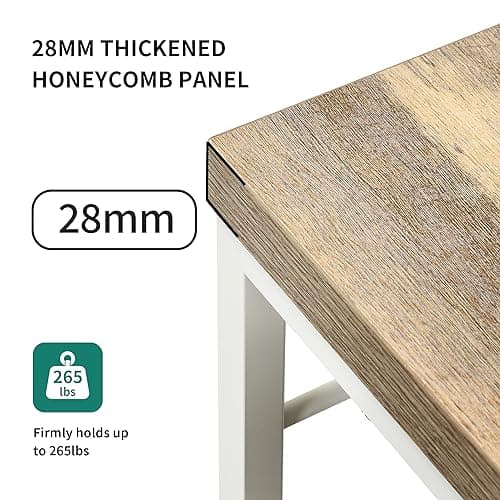 YITAHOME Microwave Stand Baker's Rack with Power Outlet, 39" Oak & White