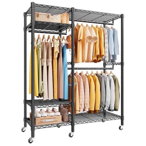 Raybee Heavy Duty 780LB Clothing Rack, Adjustable Metal Closet, Black