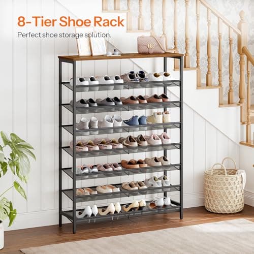 HOOBRO BF118XJ01 8-Tier Shoe Rack, Sturdy & Space Saver, for 32-40 Pairs