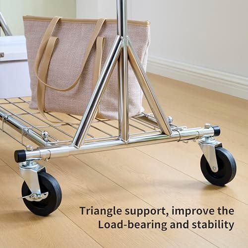 Commercial Heavy Duty Rolling Clothes Rack - 600 lb Capacity