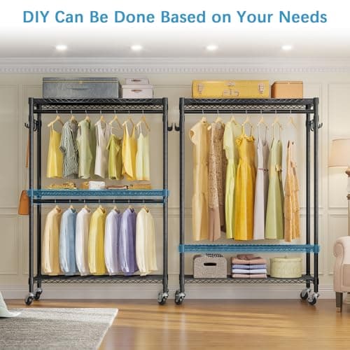 Vipek R2 Plus Black Freestanding Metal Clothes Storage Rack
