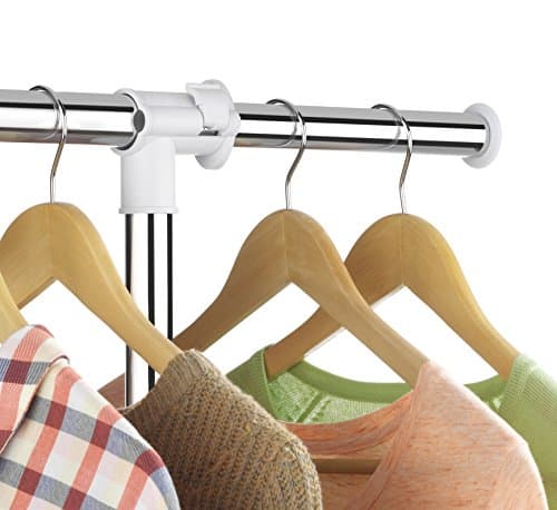 Whitmor Deluxe Rolling Garment Rack - White and Chrome