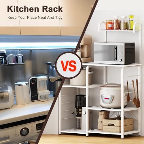 Soges White Multi-Functional Kitchen Microwave Stand & Rack