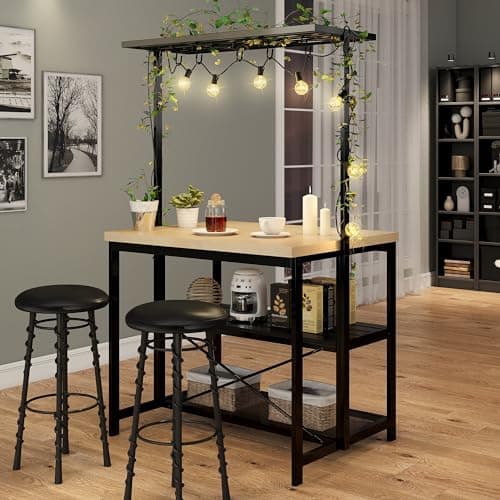 GAOMON 42" Kitchen Island Bakers Rack with 3 Tier Storage & 5 Hooks