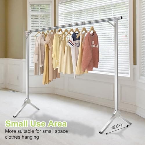 58in Lightweight Silver Stainless Steel Clothes Drying Rack, Foldable for Small Spaces