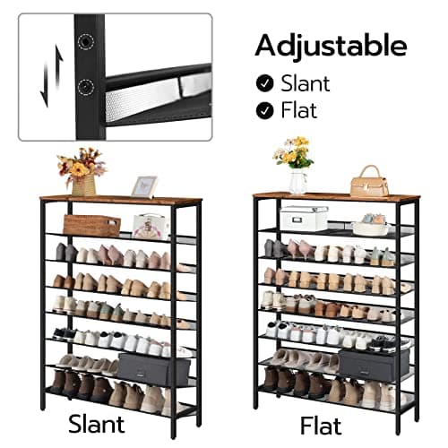 HOOBRO BF118XJ01 8-Tier Shoe Rack, Sturdy & Space Saver, for 32-40 Pairs
