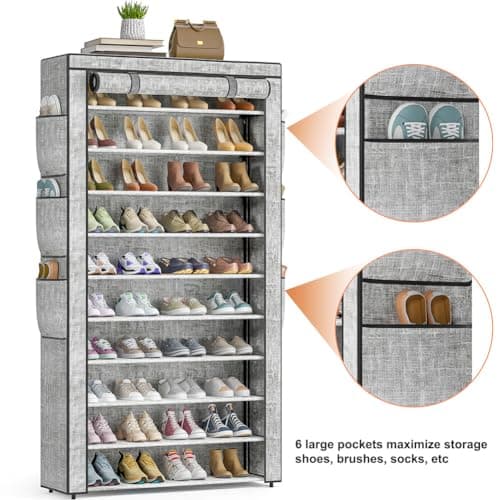 10-Tier Large Capacity Shoe Rack for Entryway Closet Free Standing Storage Cabinet