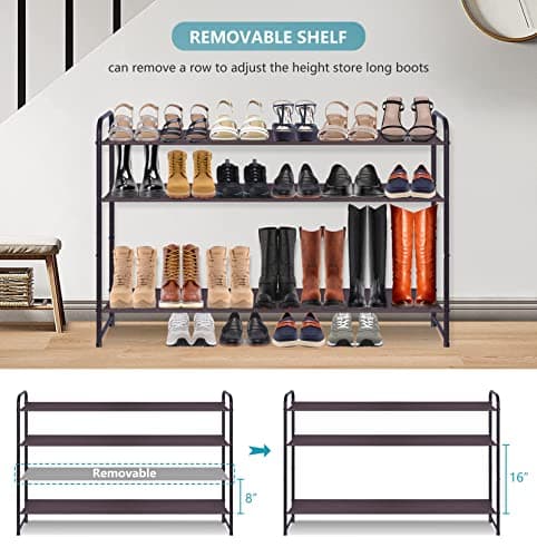 AOODA 4-Tier Bronze Shoe Rack for Wide Shoe Storage (30 Pairs)