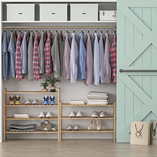 Z&L HOUSE 3-Tier Bamboo Shoe Organizer for Closets and Entryways